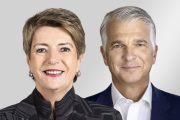 Karin Keller-Sutter, ministra das Finanças suíça e Sergio P. Ermotti, CEO do UBS | Fotos: LinkedIn/wikipedia